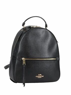 Coach Women's Black Backpack with Gold Details